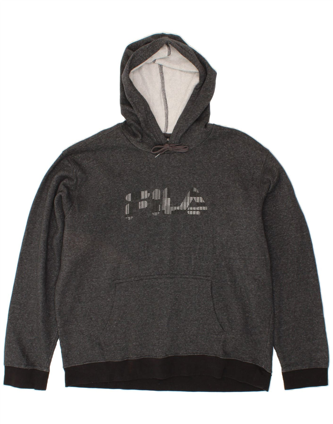 FILA Mens Graphic Hoodie Jumper 2XL Grey Cotton Vintage Fila and Second-Hand Fila from Messina Hembry 