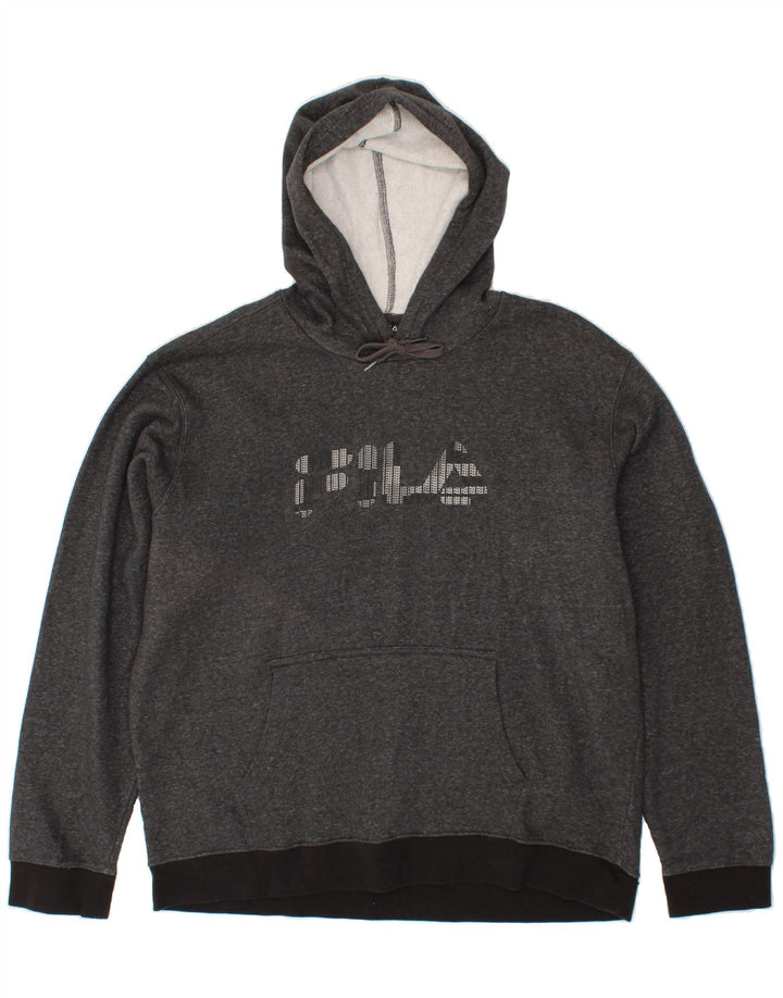 FILA Mens Graphic Hoodie Jumper 2XL Grey Cotton Vintage Fila and Second-Hand Fila from Messina Hembry 