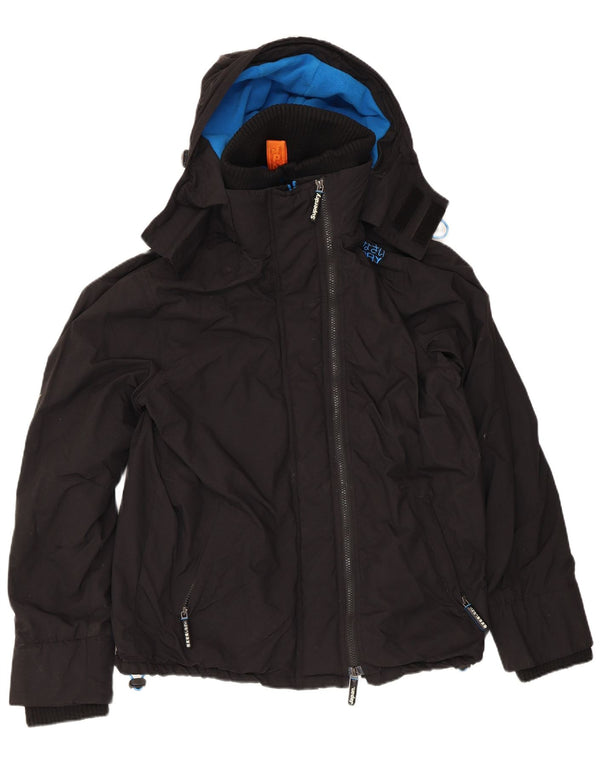Jaqueta corta-vento com capuz Superdry Womens The Windcheater Reino Unido 18 XL Preto