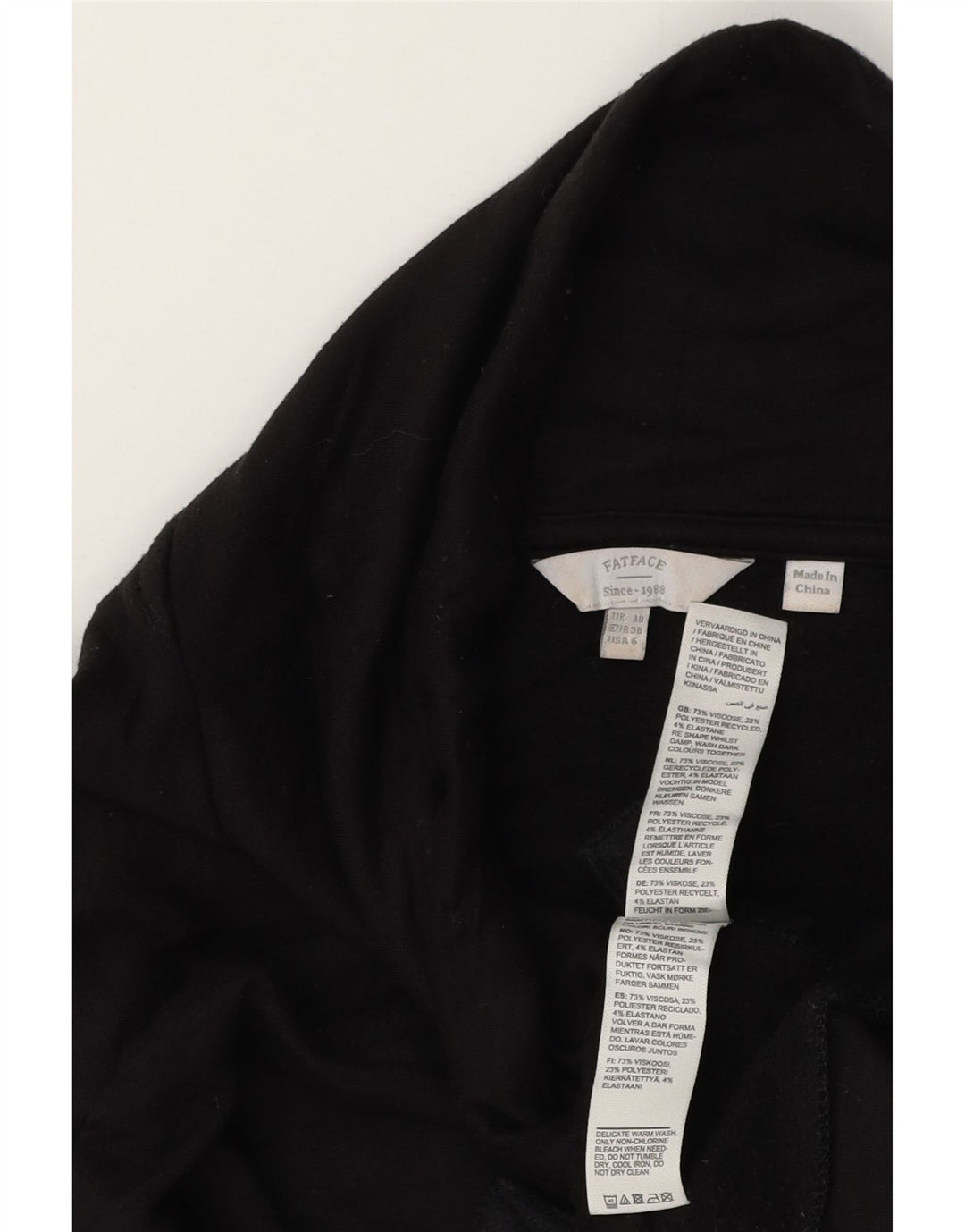 Suéter feminino Fat Face com gola alta e gola alta Reino Unido 10 pequeno preto