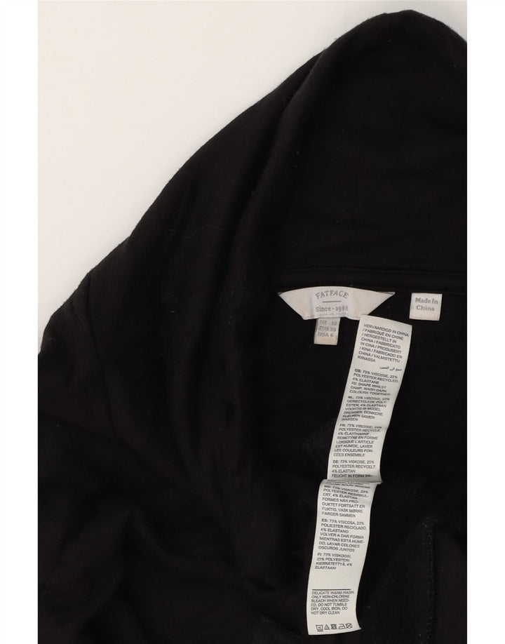 Suéter feminino Fat Face com gola alta e gola alta Reino Unido 10 pequeno preto