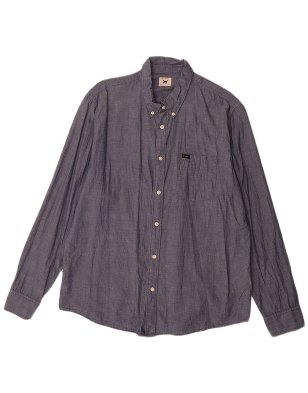 Camisa masculina Lee XL azul marinho algodão