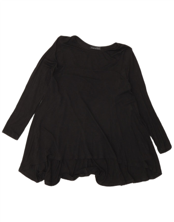 Túnica feminina de manga comprida Zara UK 14 viscose preta média