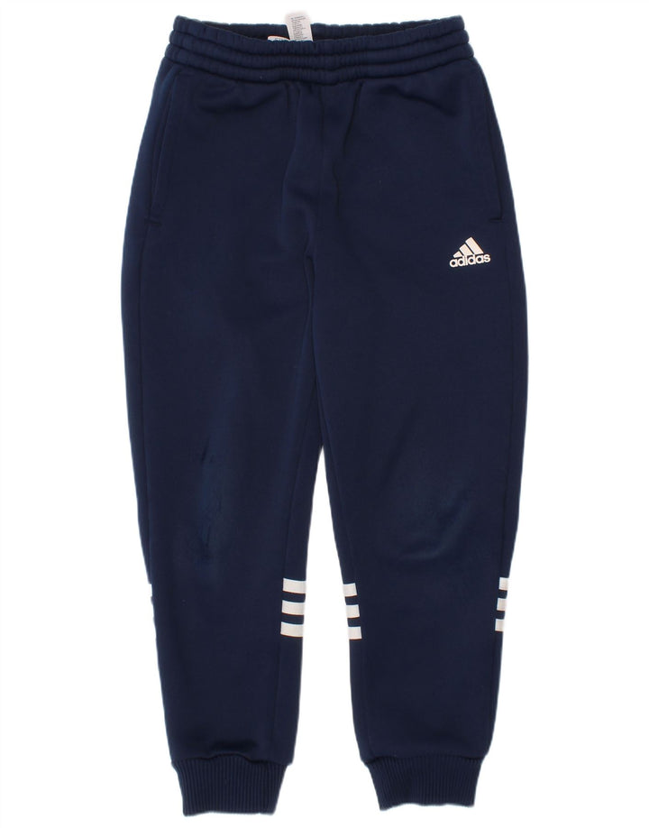 Adidas meninos calças de treino joggers 6-7 anos azul marinho poliéster