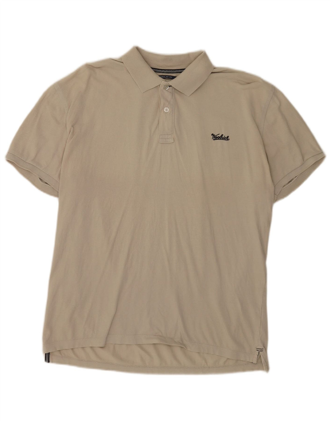 Camisa polo masculina Woolrich Regular Fit algodão bege médio
