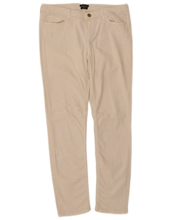 Calça jeans feminina Massimo Dutti EU 42 grande W32 L30 algodão branco