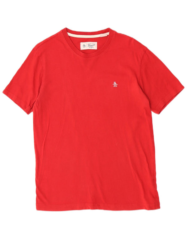 Camiseta masculina Penguin Top pequeno algodão vermelho