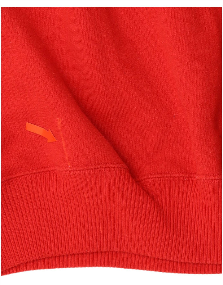 Suéter feminino JOY com zíper e gola em algodão vermelho pequeno Reino Unido 10