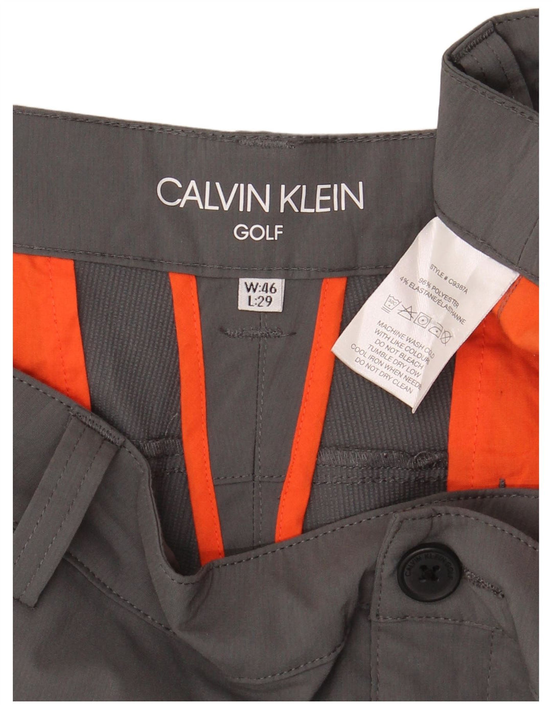 Calça Chino Calvin Klein Masculina Golf Straight W46 L29 Cinza Poliéster