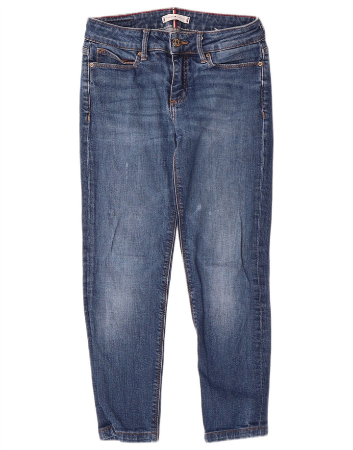 TOMMY HILFIGER Meninas Jeans Skinny 7-8 Anos W24 L23 Azul Algodão