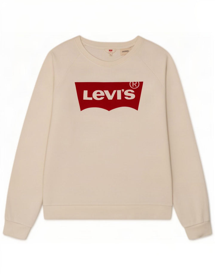 Levi's moletom gráfico masculino jumper médio algodão branco