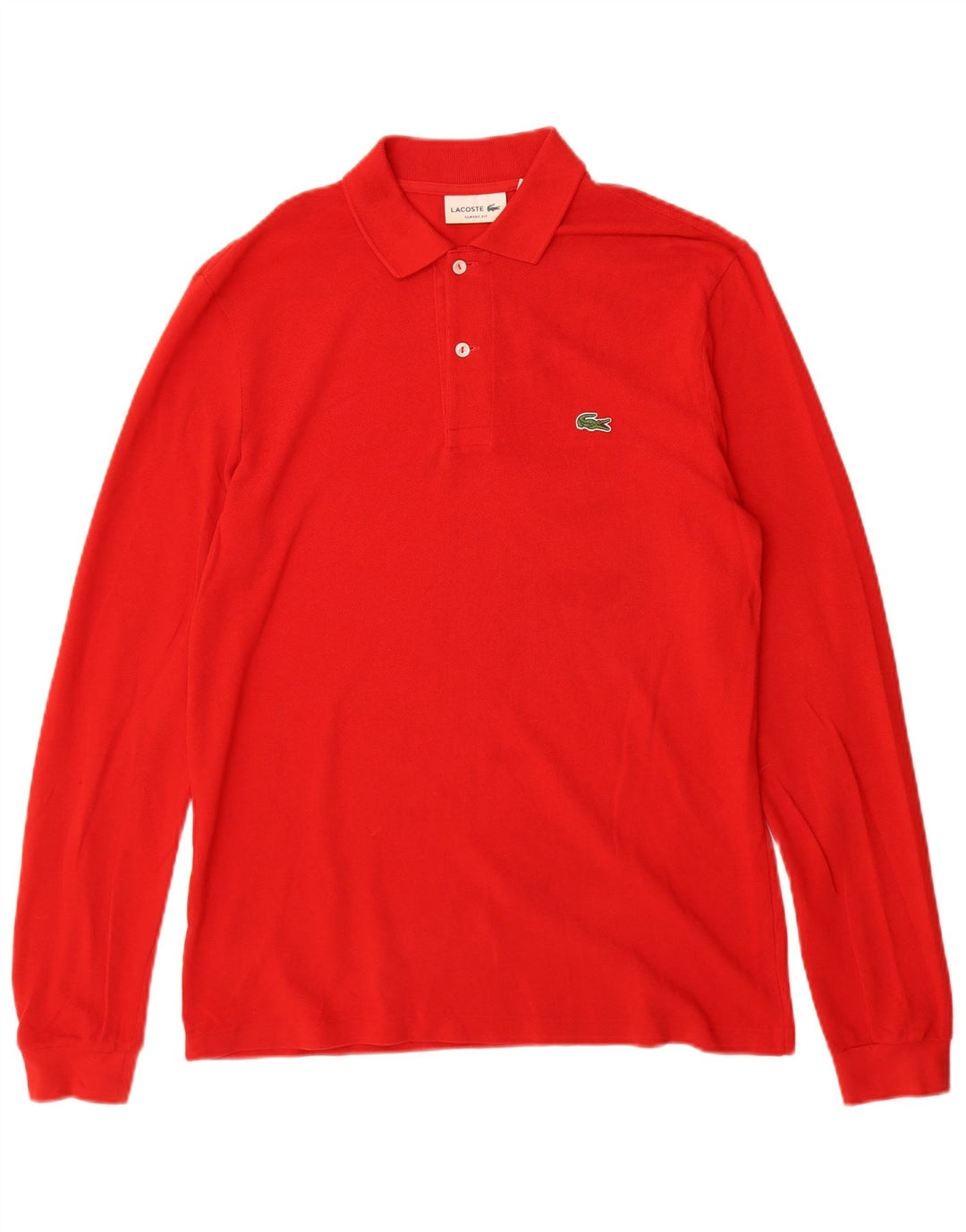 Camisa polo masculina Lacoste Classic Fit manga comprida tamanho 3 pequeno algodão vermelho