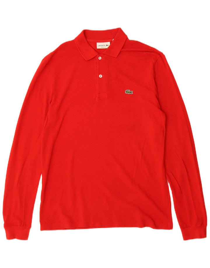 Camisa polo masculina Lacoste Classic Fit manga comprida tamanho 3 pequeno algodão vermelho