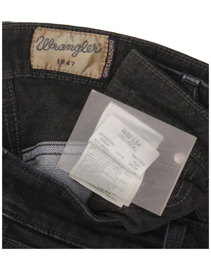 Wrangler Mens Straight Jeans W32 L28 Algodão Preto