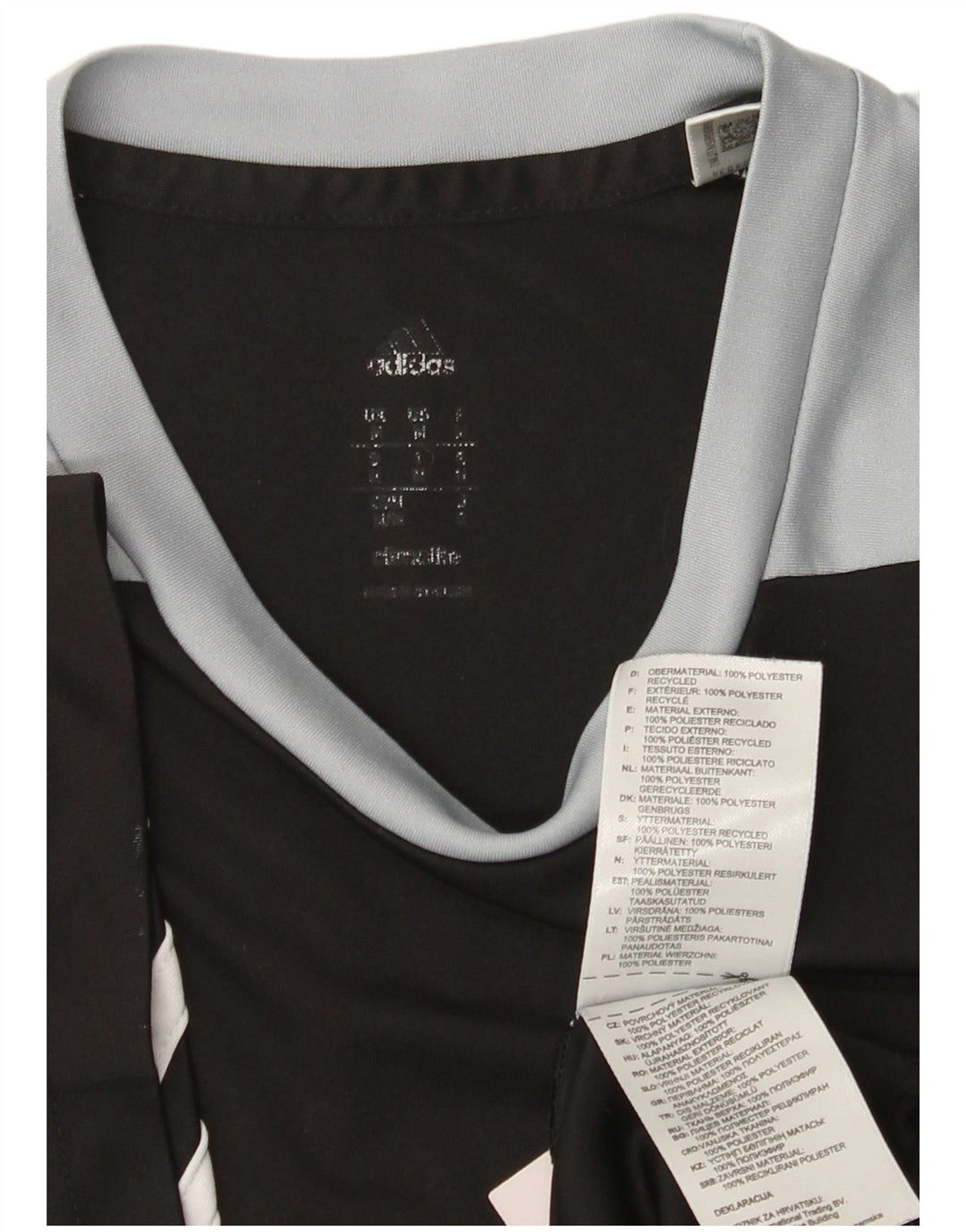 Adidas Mens Climalite Camiseta Top Médio Preto Colorblock Poliéster