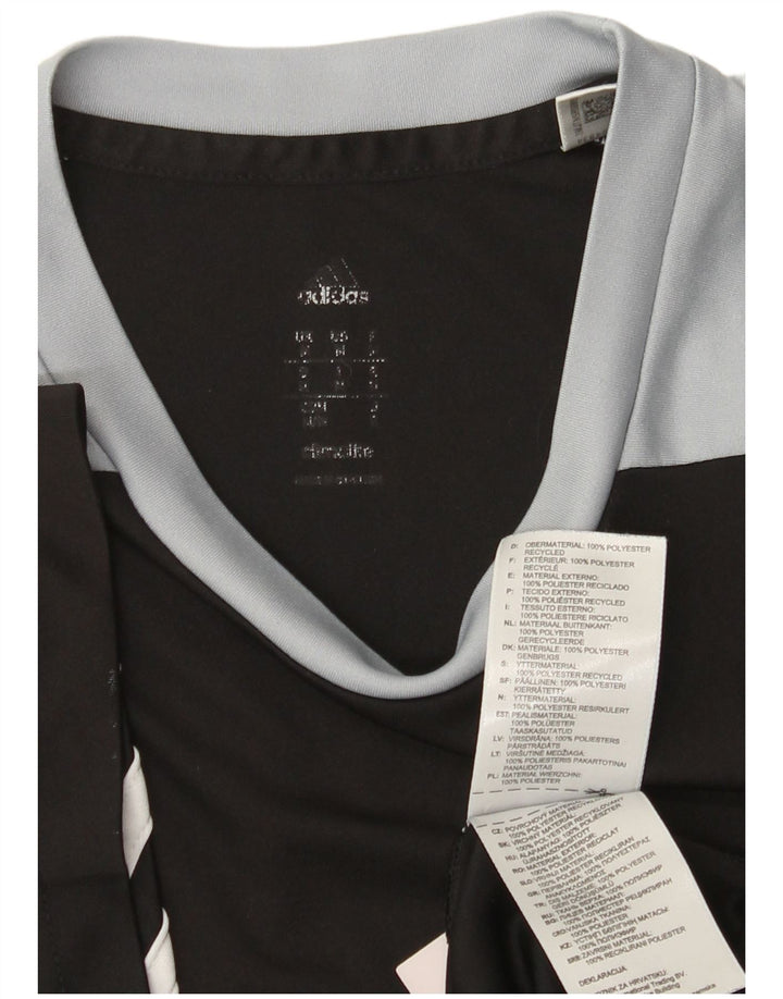 Adidas Mens Climalite Camiseta Top Médio Preto Colorblock Poliéster