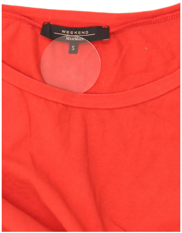 Top de fim de semana feminino Max Mara manga 3/4 Reino Unido 10 pequeno vermelho
