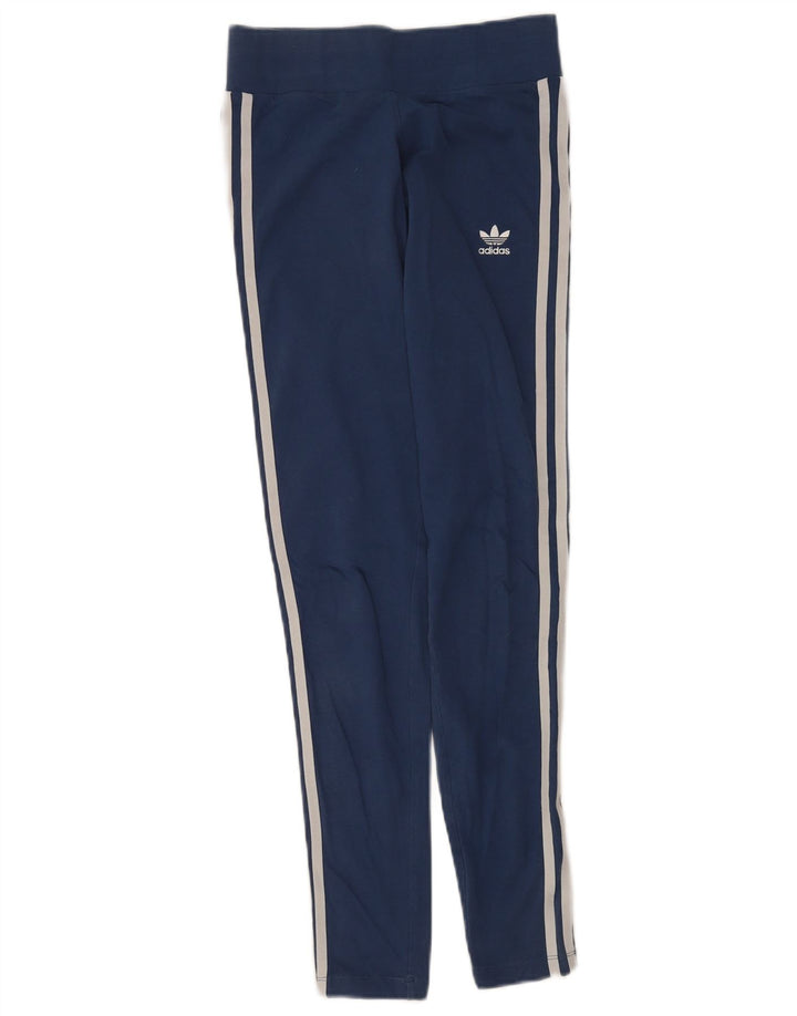 Leggings Adidas Femininas UK 10 Pequenas Azul Marinho Algodão