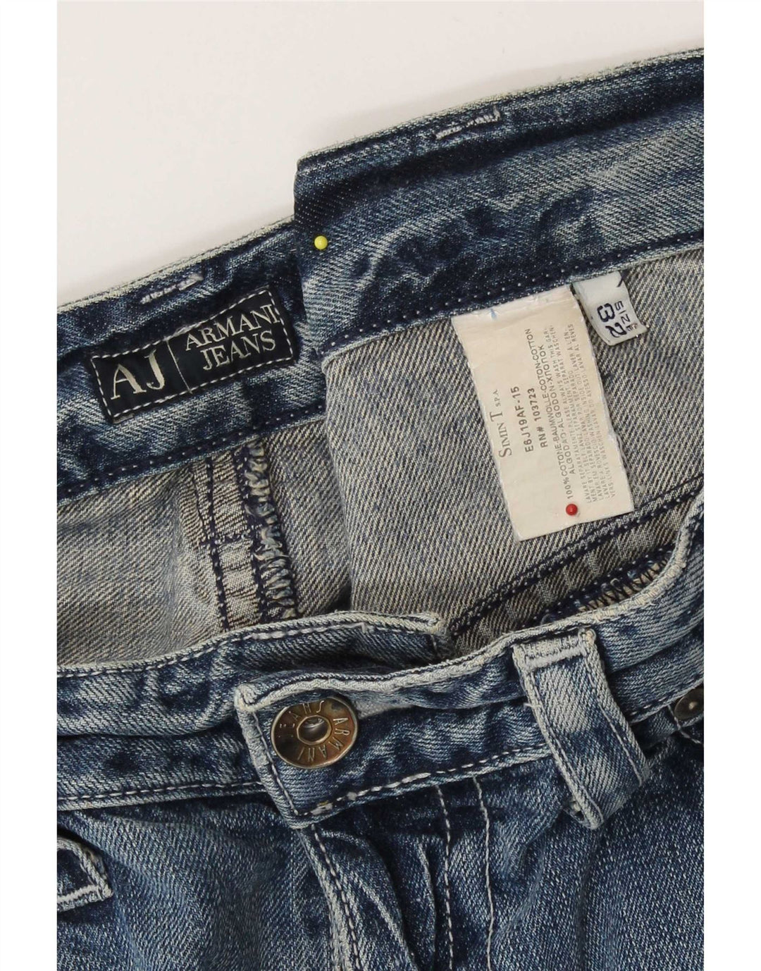 Jeans retos femininos Armani W32 L29 algodão azul