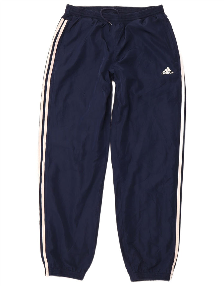 ADIDAS Calça de treino feminina joggers médio azul marinho poliéster esportivo