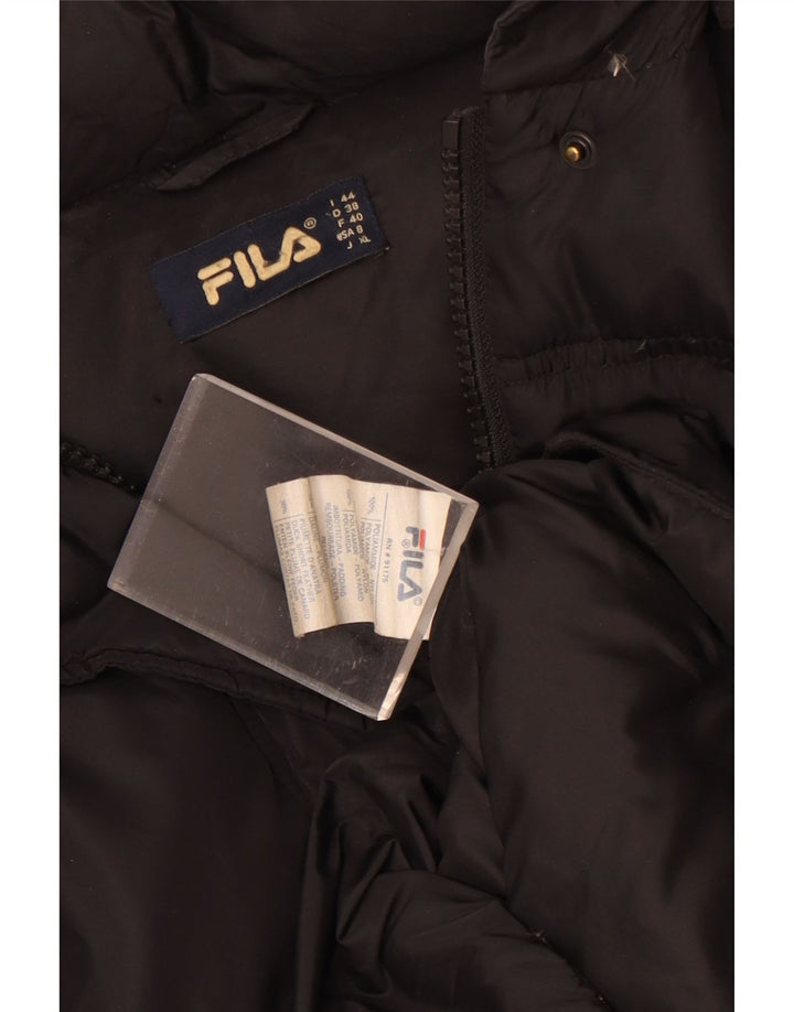 Casaco acolchoado com capuz feminino Fila IT 44 médio preto poliamida