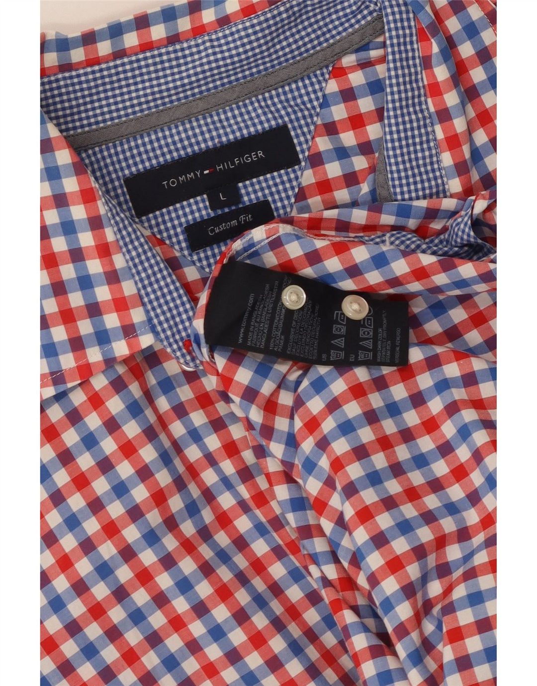 Camisa masculina TOMMY HILFIGER Custom Fit grande guingão multicolorido