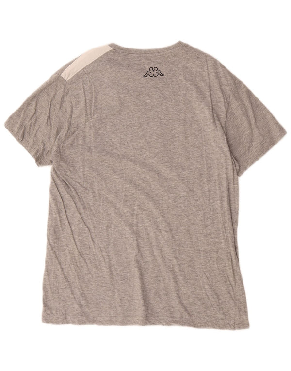 Camiseta gráfica masculina Kappa Top XL cinza colorblock algodão