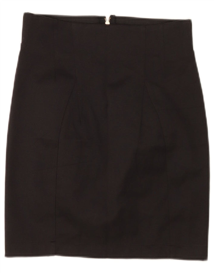 Saia lápis feminina Zara pequena W26 poliéster preto