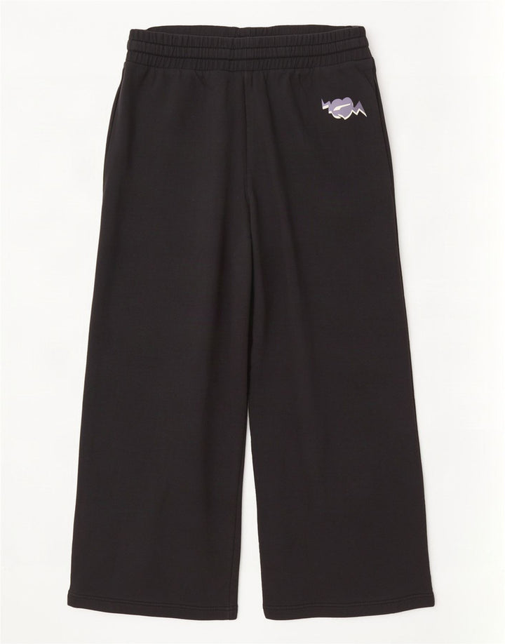 Calça de treino masculina Puma com perna larga, grande algodão preto