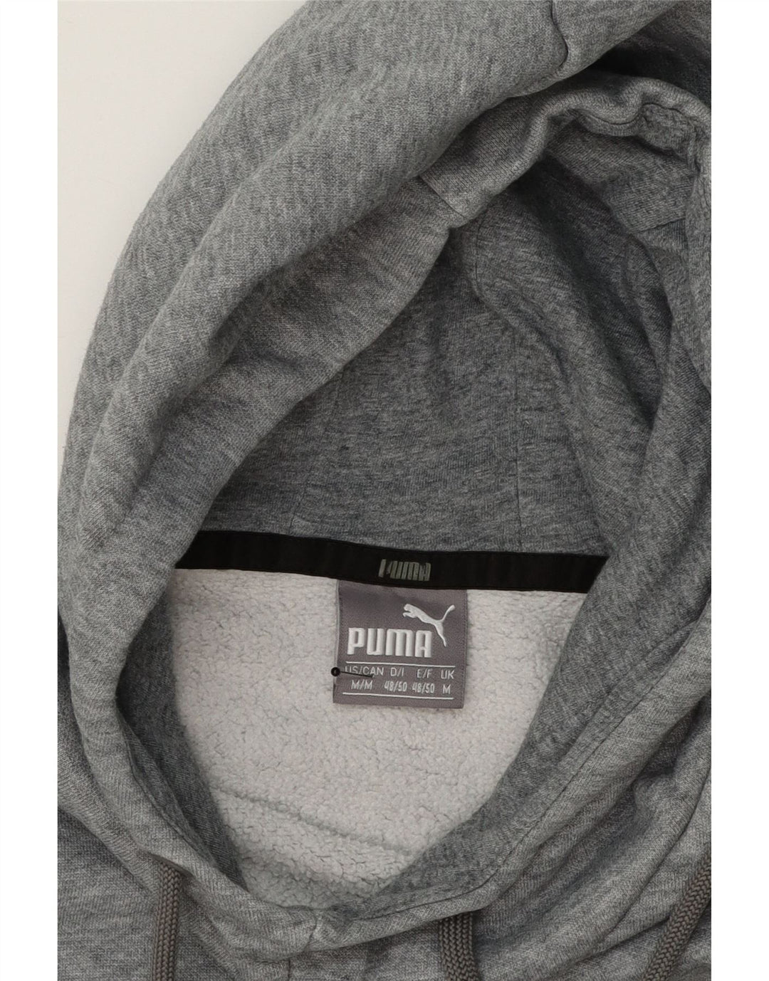 PUMA Mens Graphic Hoodie Jumper Medium Grey Cotton Vintage Puma and Second-Hand Puma from Messina Hembry 