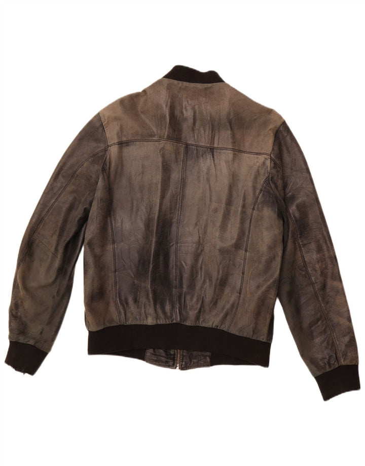 Jaqueta de couro masculina VINTAGE UK 38 média preta