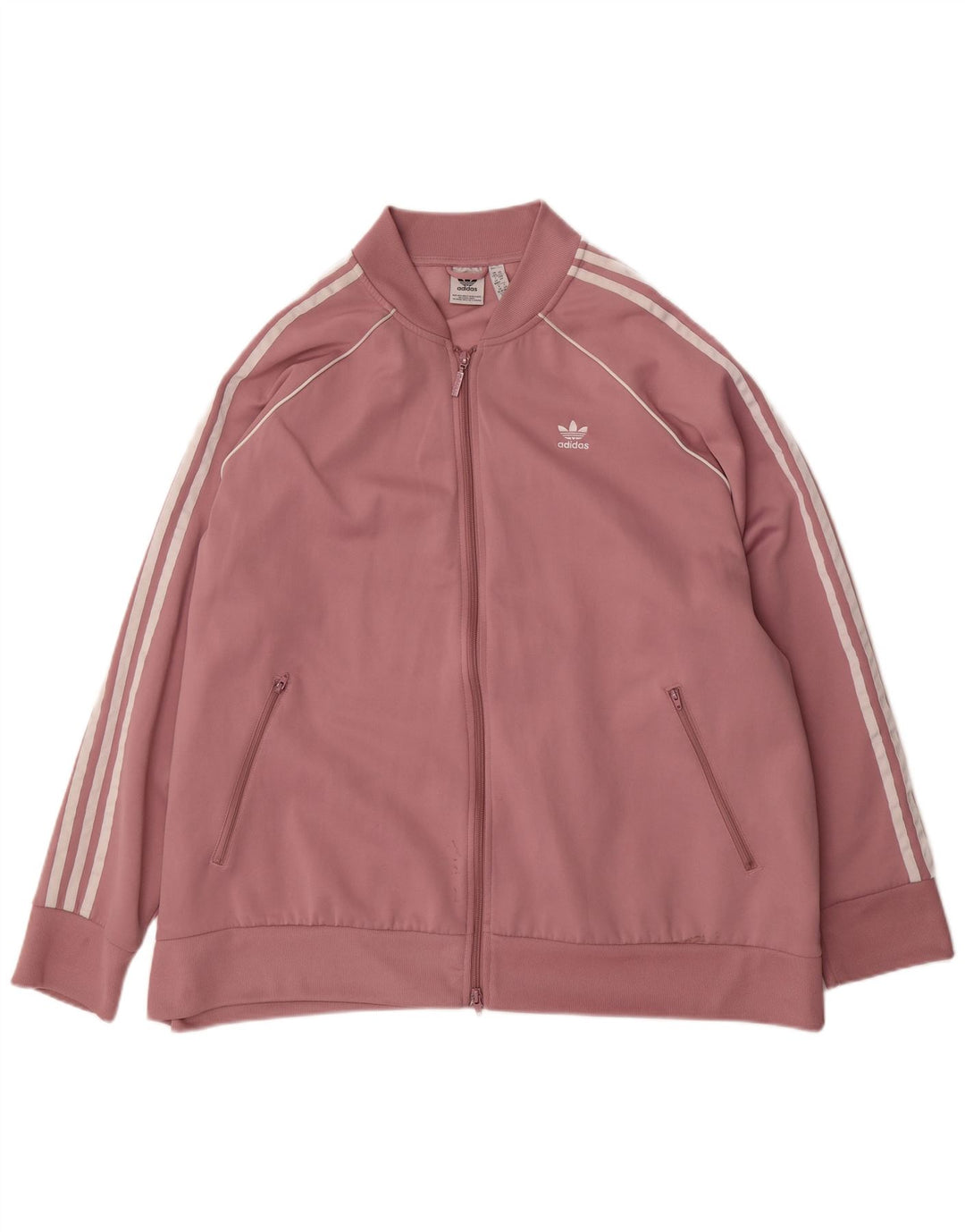 ADIDAS Womens Oversized Tracksuit Top Jacket UK 32/34 4XL Rosa Algodão