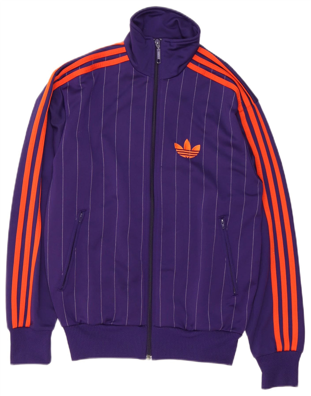 Adidas Mens Tracksuit Top Jacket XS Roxo Listrado Poliéster