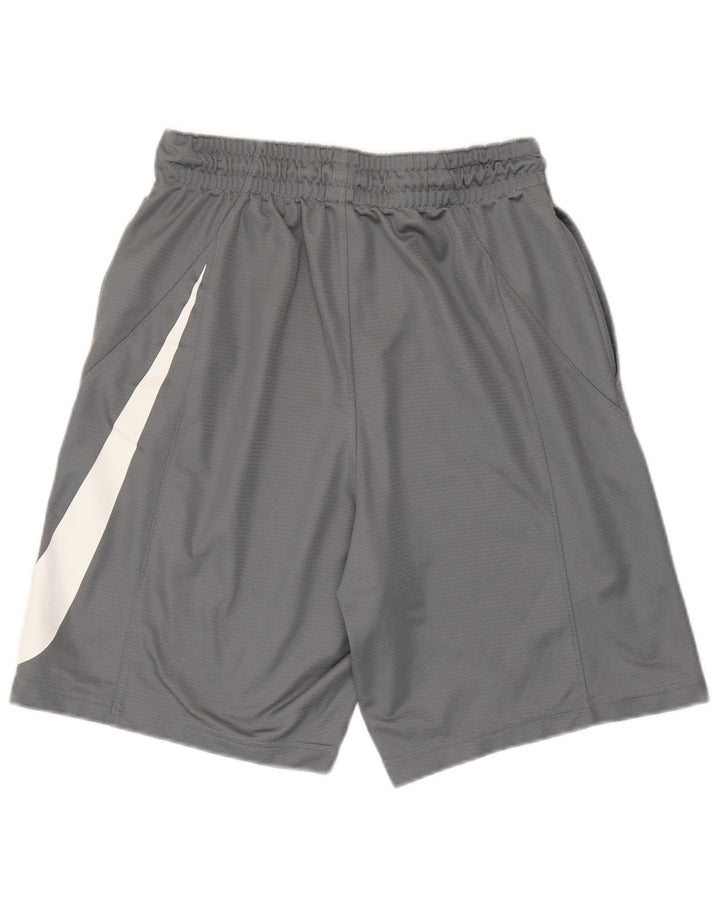 Shorts esportivos Nike masculinos Dri Fit Graphic cinza médio poliéster