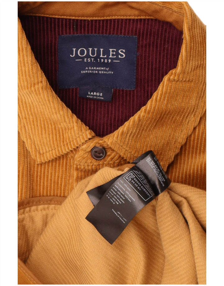 JOULES Camisa masculina de veludo cotelê grande algodão marrom