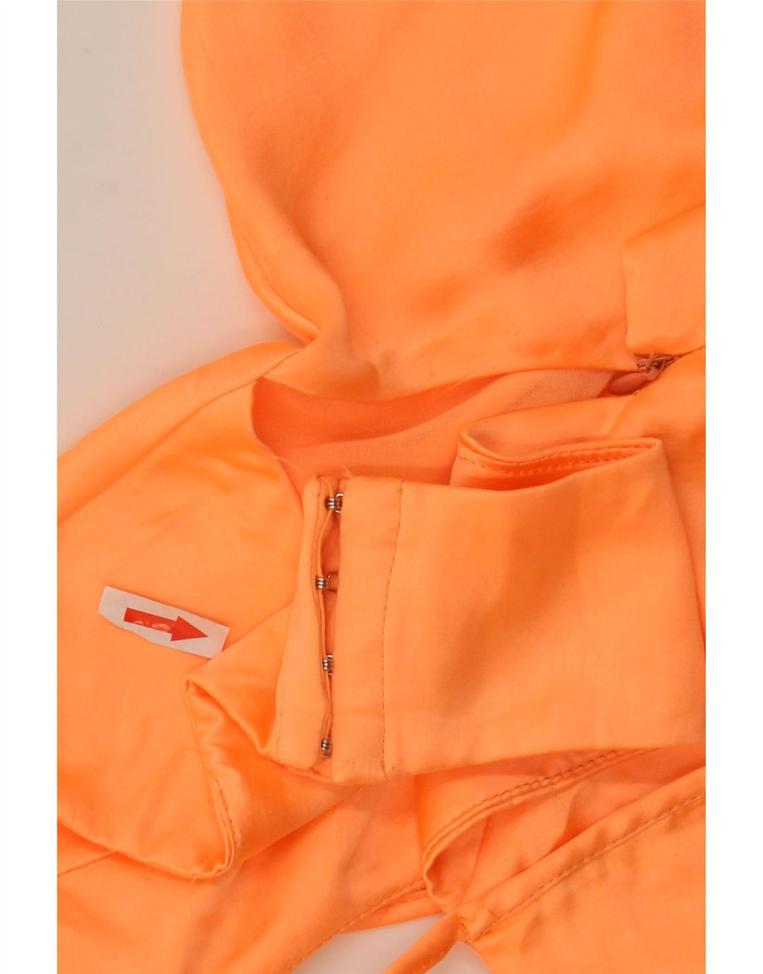 Zara Mini Vestido Slip Feminino UK 8 Pequeno Poliéster Laranja