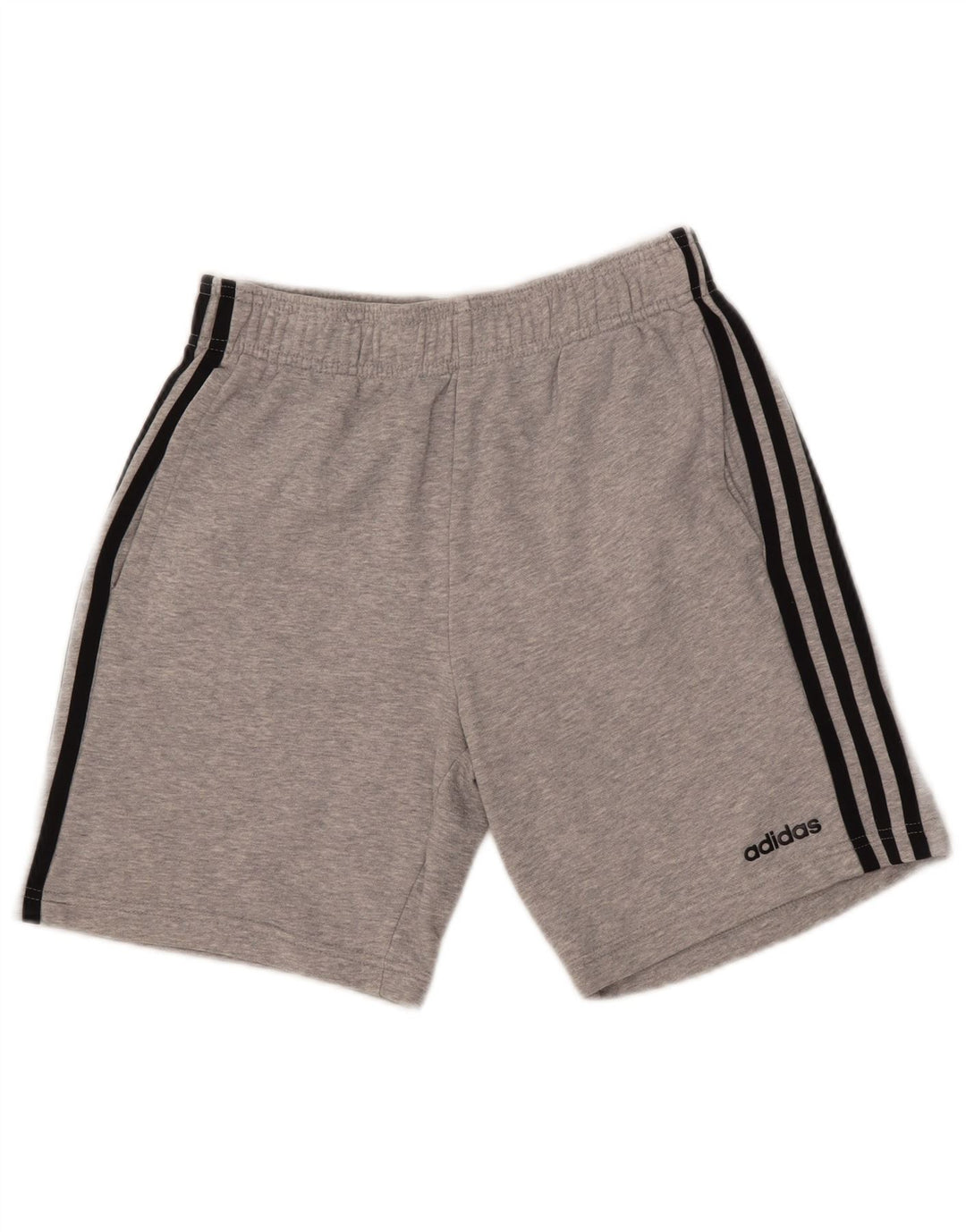 Shorts esportivos masculinos Adidas 13-14 anos cinza algodão