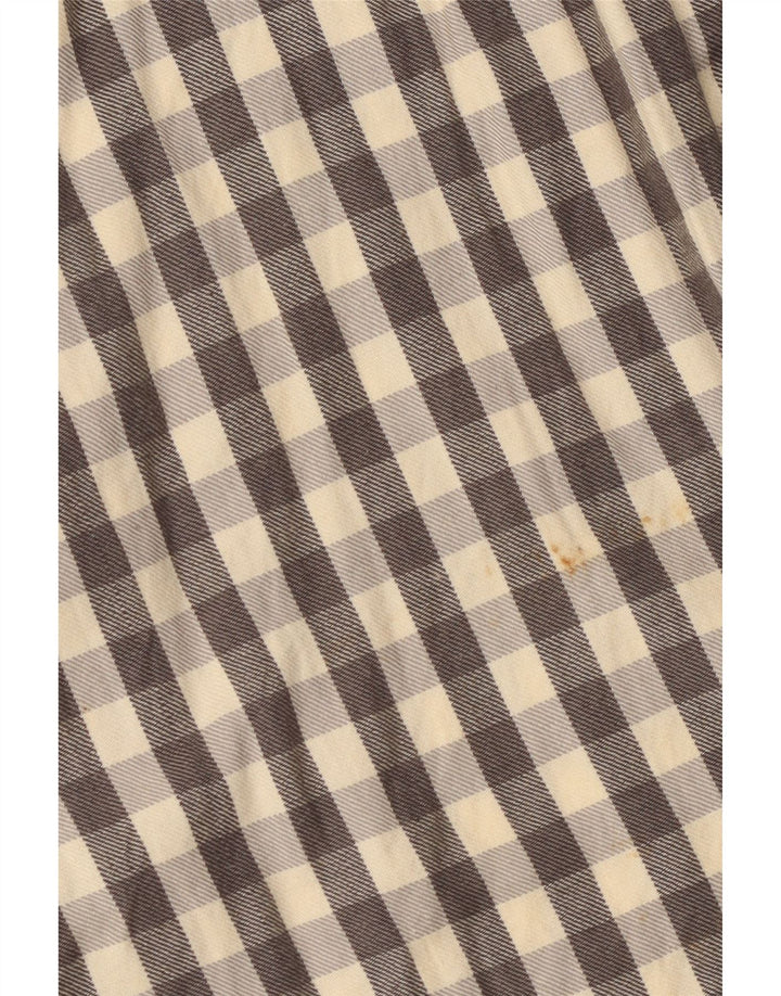 Camisa masculina de flanela Superdry pequena cinza algodão guingão
