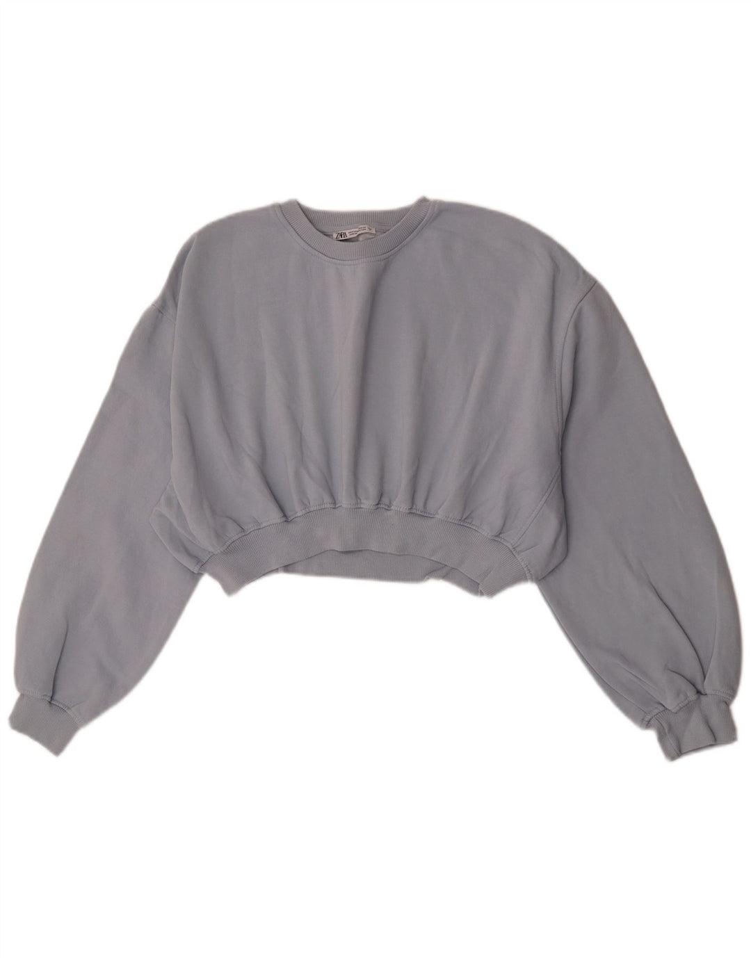 Moletom Zara feminino cropped UK 14 algodão cinza médio