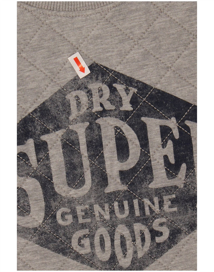 SUPERDRY moletom gráfico masculino jumper pequeno algodão cinza