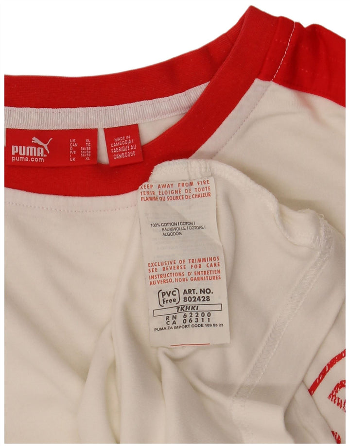 Camiseta masculina gráfica PUMA Top XL branco algodão colorblock