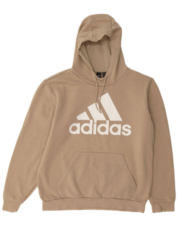Adidas Mens Graphic Hoodie Jumper UK 44/46 Grande Algodão Bege