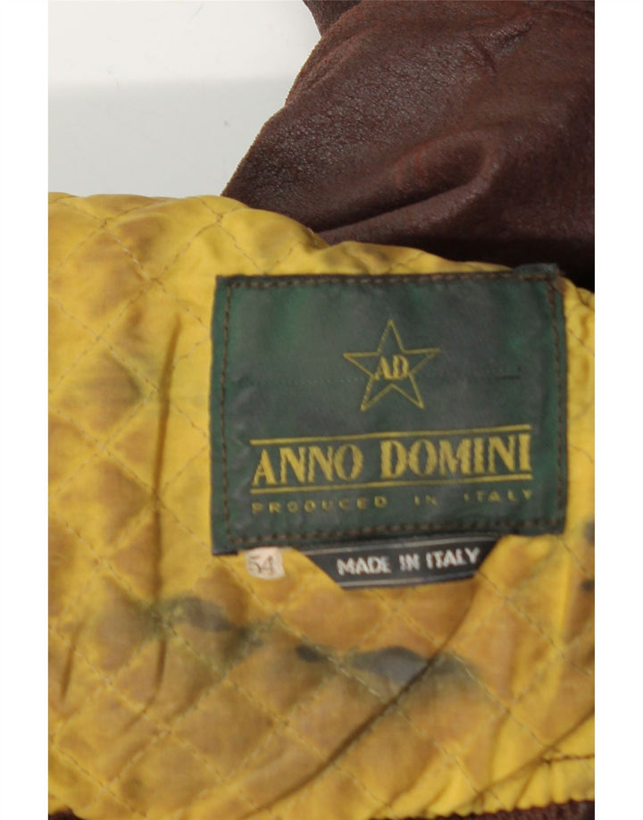 Jaqueta de couro masculina ANNO DOMINI IT 54 2XL marrom