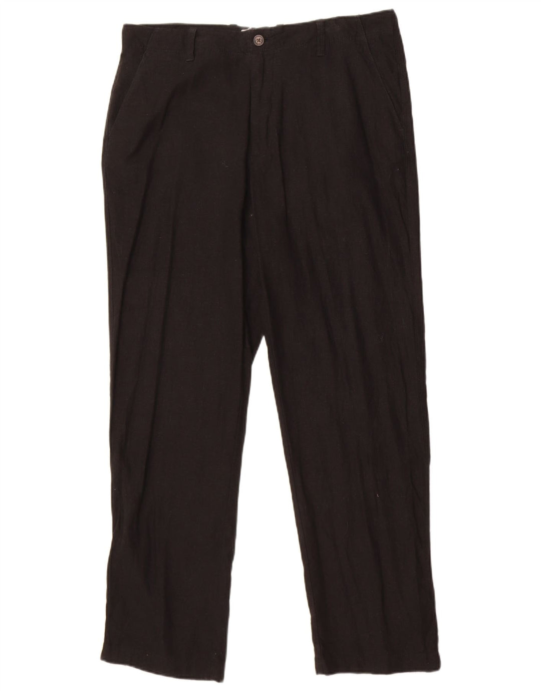 Calça Chino Masculina Marks & Spencer Regular Fit W34 L31 Linho Preto