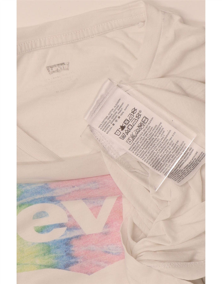 Camiseta gráfica masculina LEVI'S Top médio de algodão branco clássico