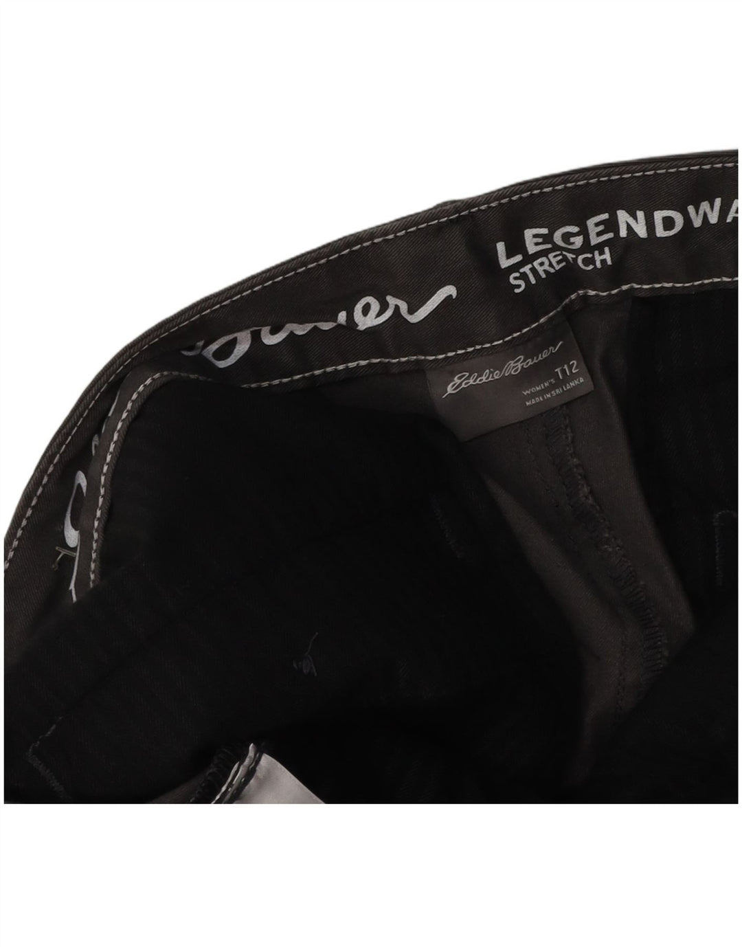 EDDIE BAUER Shorts Chino feminino US 12 Grande W36 algodão preto