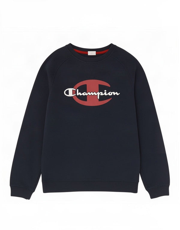 Champion Meninos Suéter Jumper 13-14 Anos XL Azul Marinho Colorblock Sports