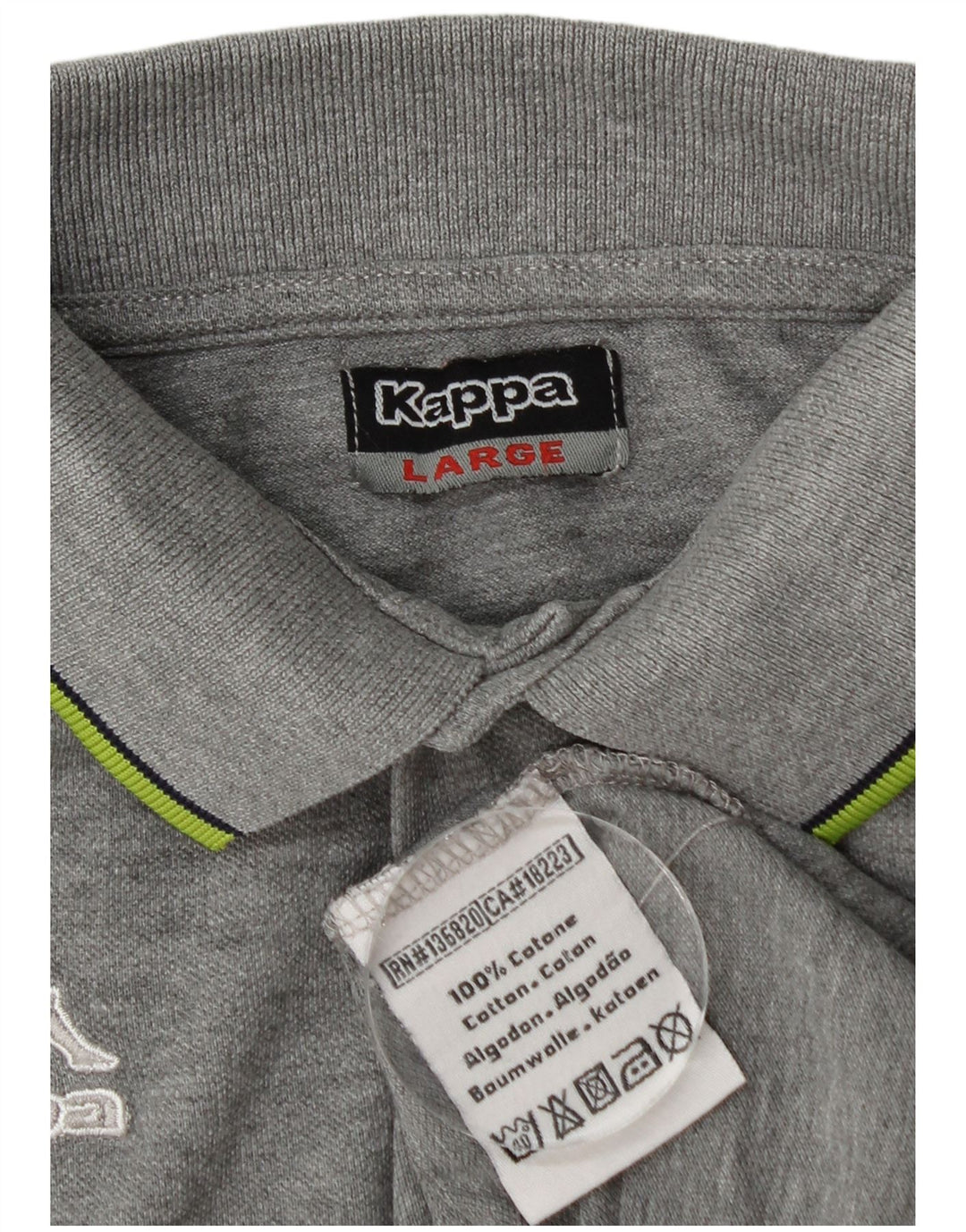 Camisa polo masculina Kappa grande algodão cinza