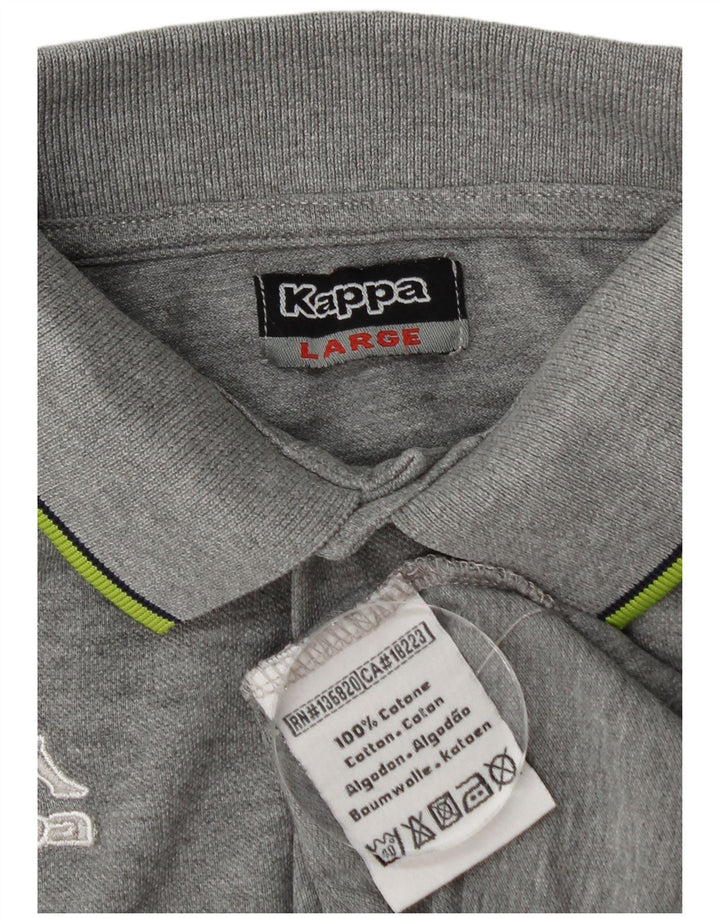 Camisa polo masculina Kappa grande algodão cinza