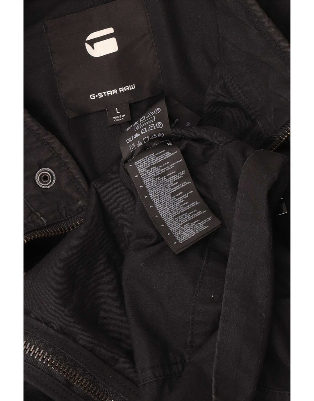 Jaqueta masculina G-Star Racer UK 40 grande algodão preto